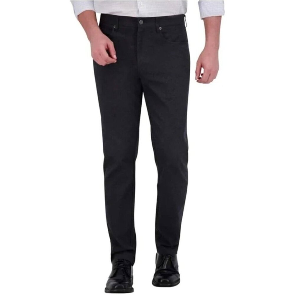 NWT Kirkland Signature Men's 30x29 Black Gray Brushed 5-Pocket Pants Stretch